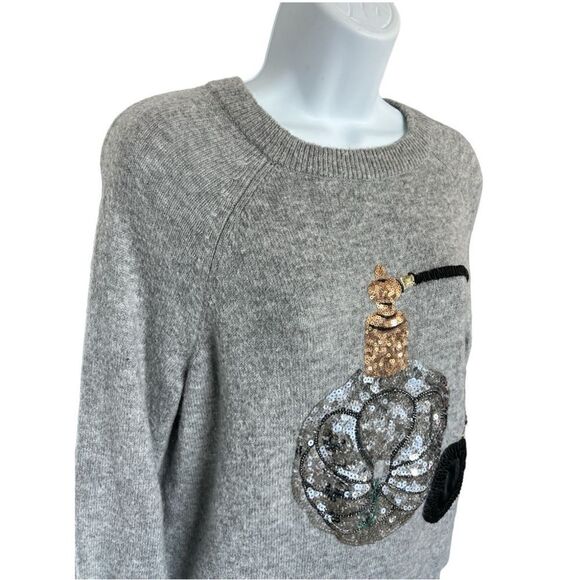 H&M Sequin Perfume Bottle JumperColor Grey Size M. - Picture 2 of 8
